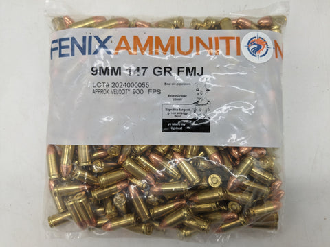 9MM 147 Grain FMJ Low Recoil Subsonic IDPA USPSA - Fenix Ammunition