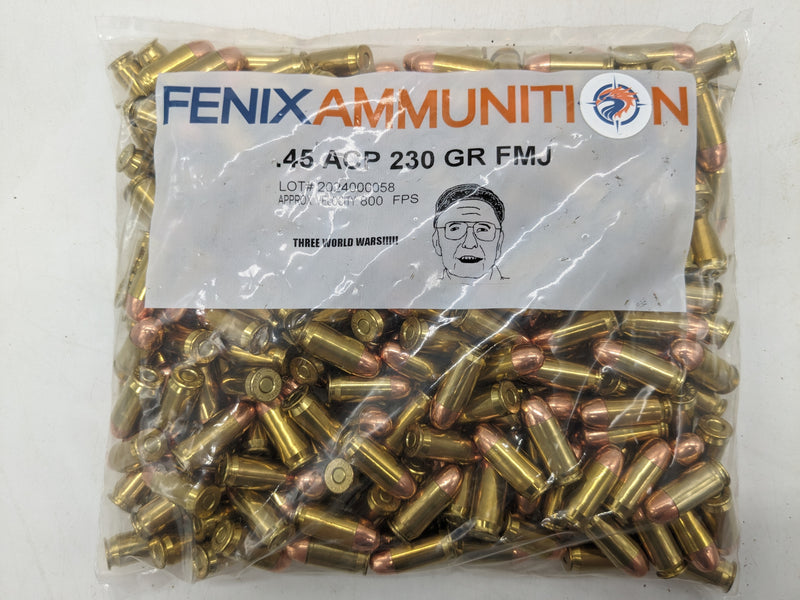 45 ACP (.45 Auto) 230 Grain FMJ Ammo - Fenix Ammunition